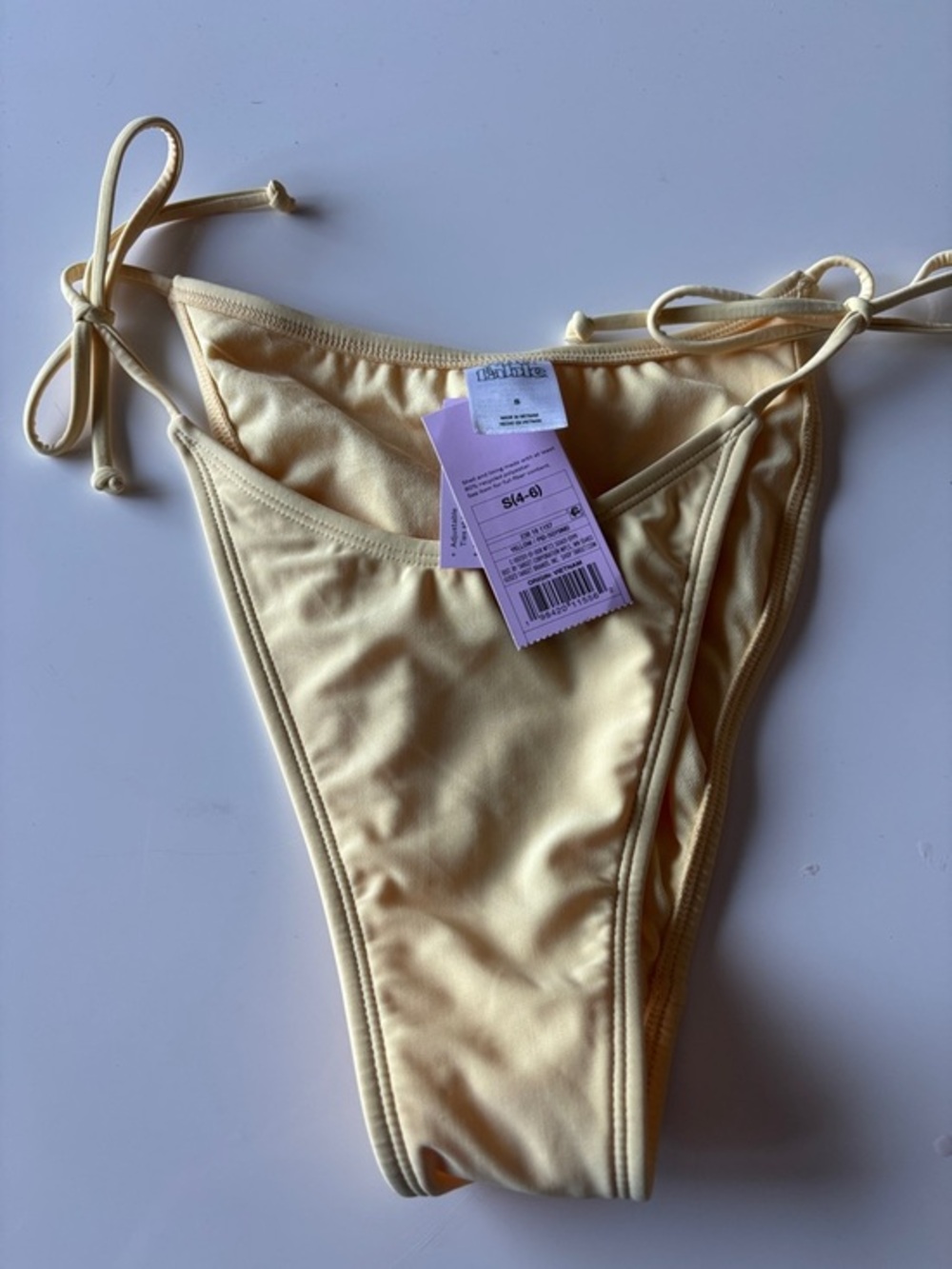 wild fable Pale Yellow Tie-Side Bikini Bottom